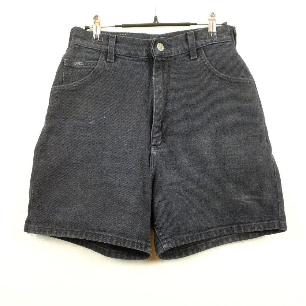 Vintage lee high waist black denim jeans shorts 26